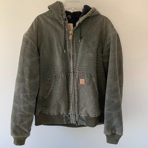Vintage Carhartt Green Quilted Hooded Jacket